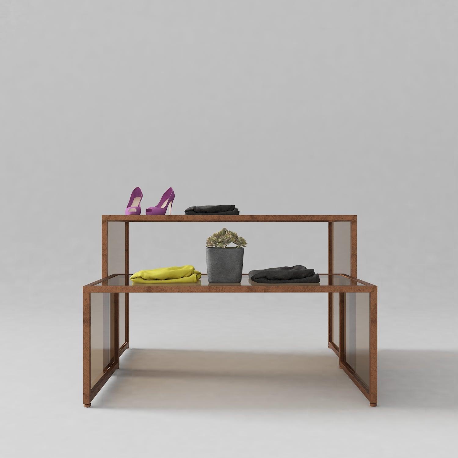 Glass Nesting Table | Display Table for Clothing Stores - Fixturic