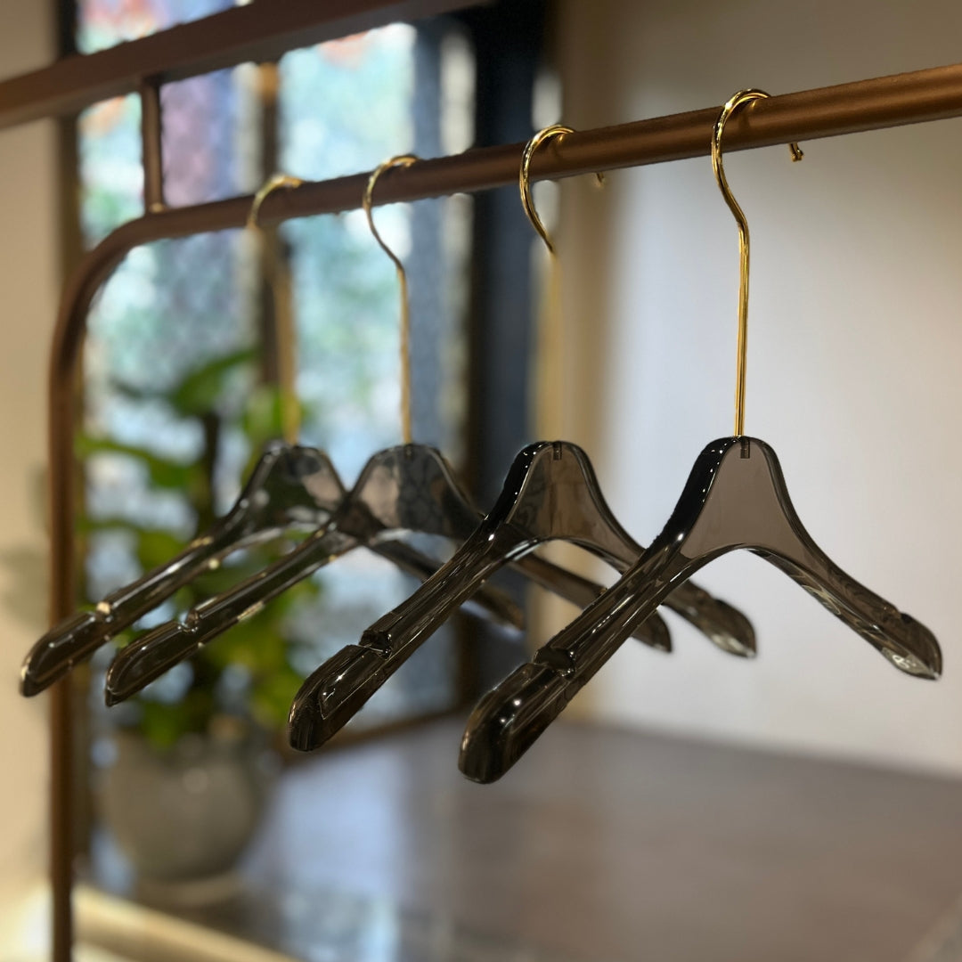 Black Acrylic Clothes Hanger (Set of 5) - Fixturic