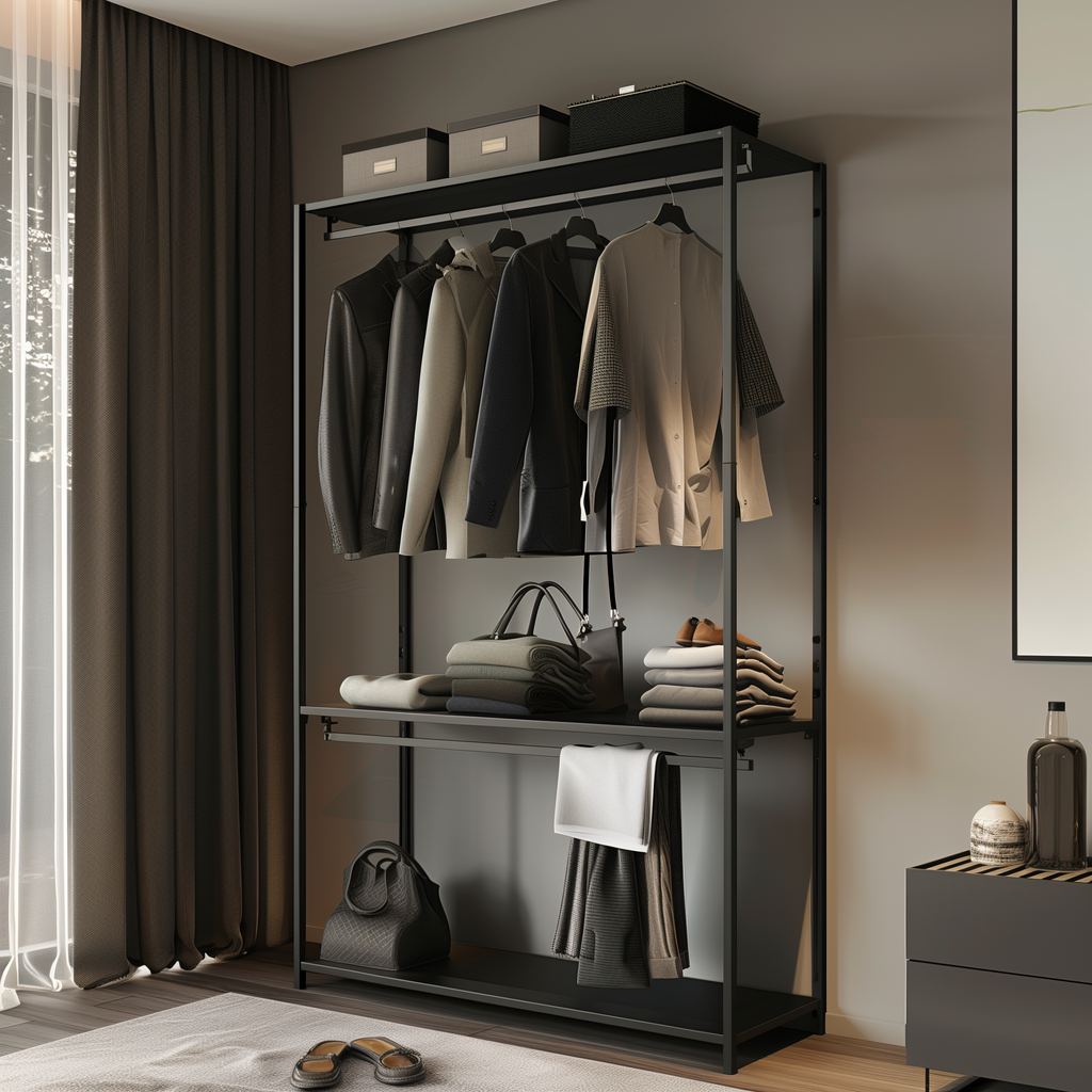 Black Open Wardrobe for Hotels and Resorts
