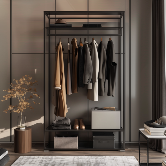 Black Open Wardrobe for Hotels and Resorts