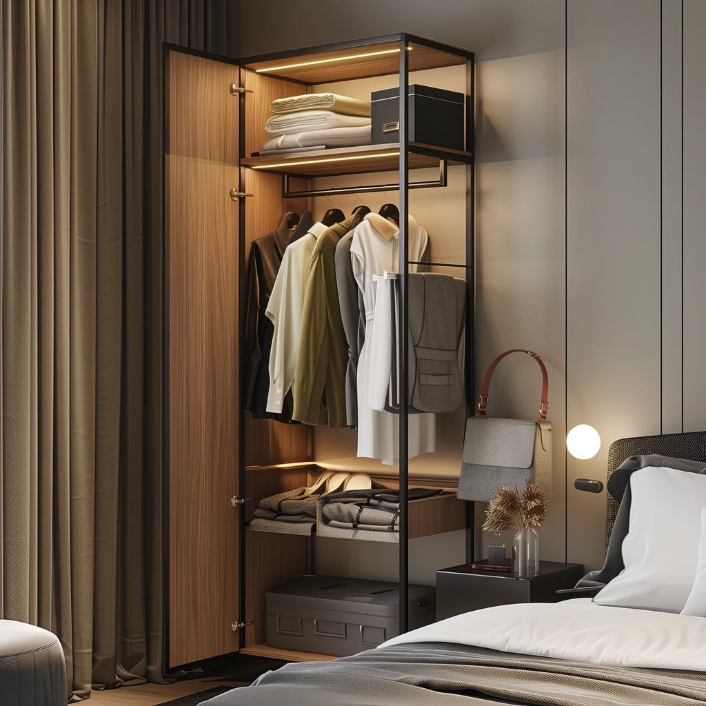 Black Open Wardrobe for Hotels and Resorts