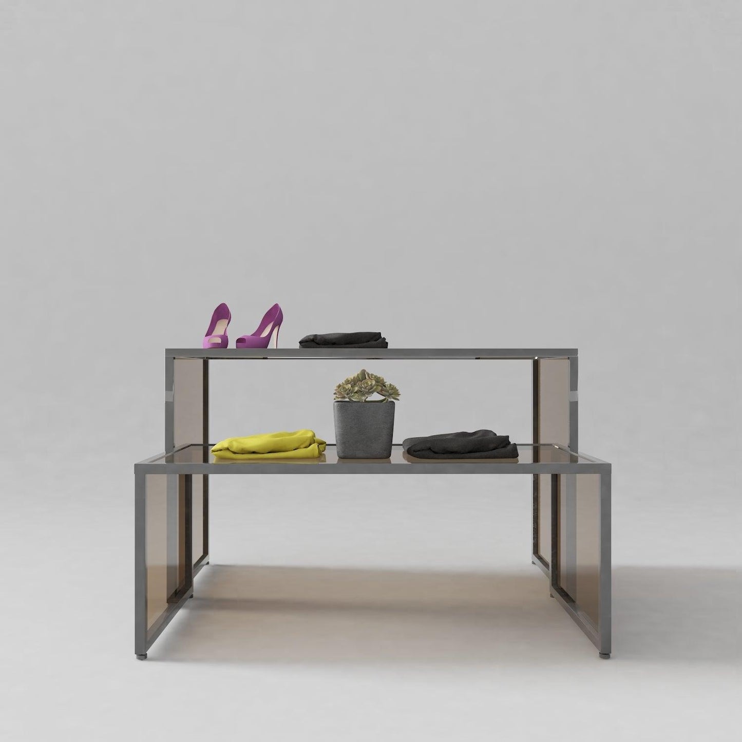 Glass Nesting Table | Display Table for Clothing Stores - Fixturic